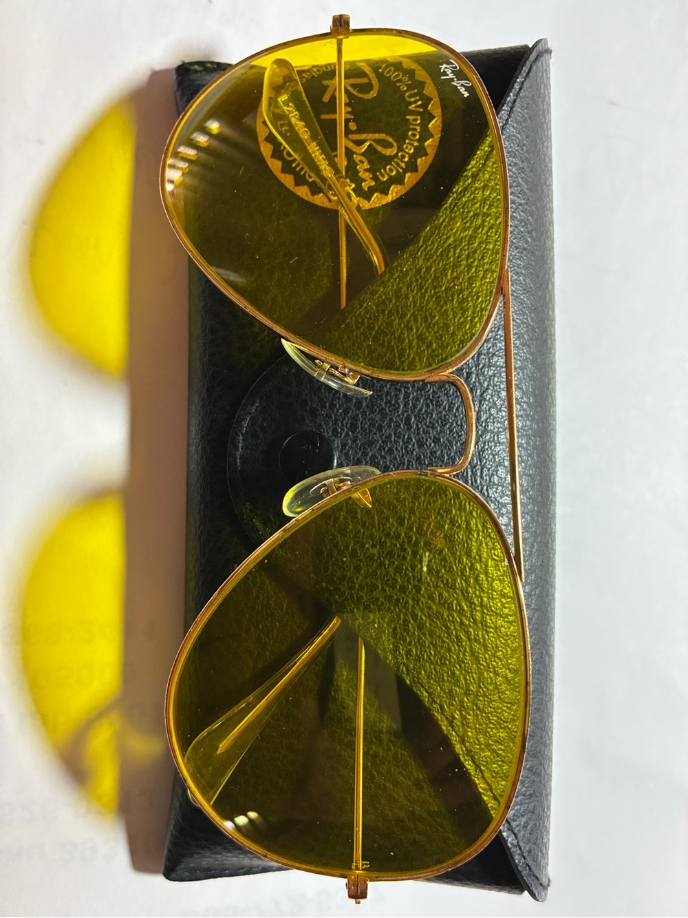 Ray-Ban Aviator 62mm Sunglasses with Yellow Lenses and Gold Frame